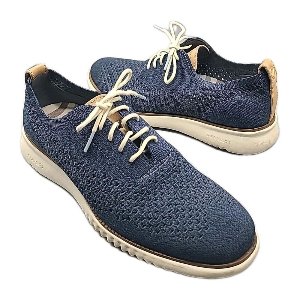 COLE HAAN Men’s Zero Grand Stitchlite Navy Blue Mesh Comfort Oxford Shoes Sz 8.5
